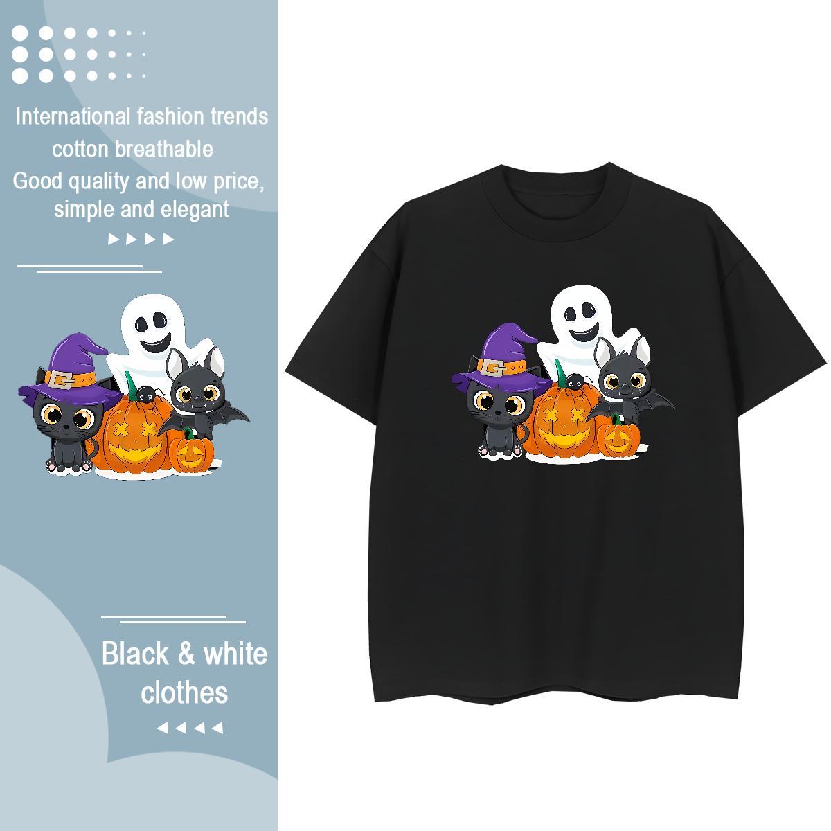 Comfortable T Shirt For Man pumpkin Breathable Short Sleeve Sport Custom Print Oversized 230g Pure Cotton Couples T Shirts 2024 Designer Tshirts