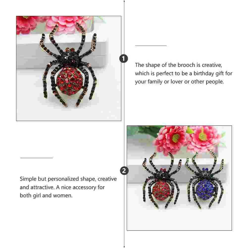Water Diamond Spider Retro Brooch Wear Animal Crystal Sweater Every Day Attractive Design Alloy Brooch W240815