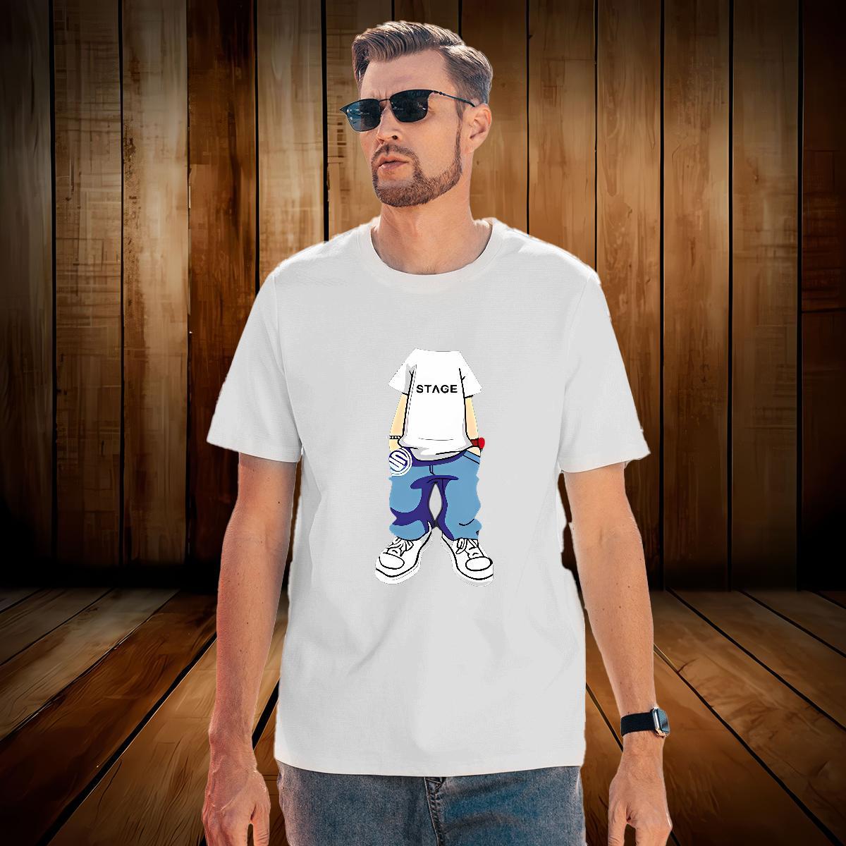 T-Shirts for Men 100% Cotton 230g character Summer Casual Short Sleeve O-Neck Skull Tshirts 2024 DIY Brand Tops Shirt