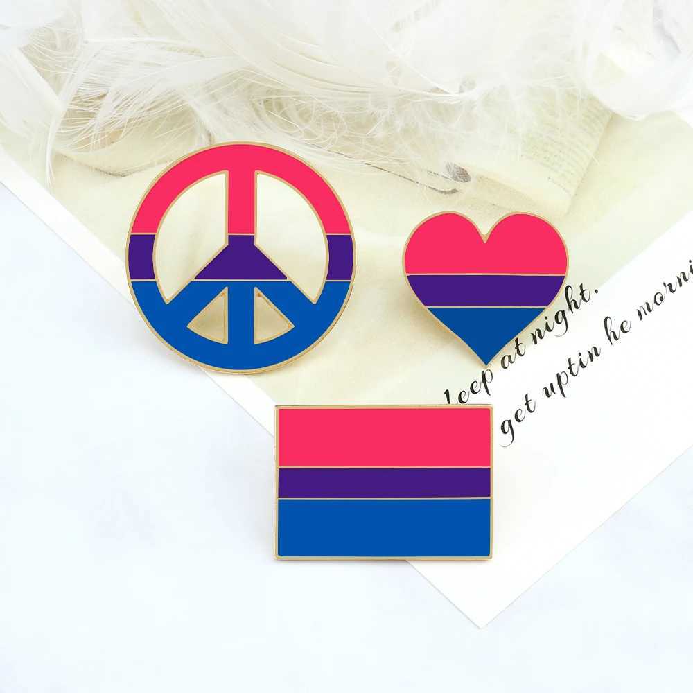 LGBTQ Customized Enamel Pin Proud Lesbian Gay Rainbow Flag Brooch Pansexual Asexual Bisexual Symbol Heart Badge Jewelry W240815