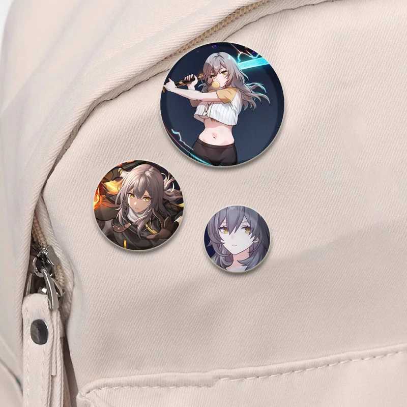 58mm anime star steel rail pin Honkai cartoon badge handmade tinplate brooch backpack clothing gift accessory brooch W240815