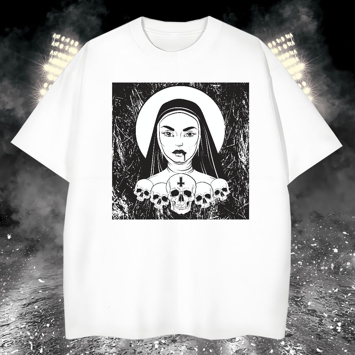 Mens T Shirts 230g 100% Cotton nun Street Wear Breathable Custom Cartoon Men Tshirts 2024 Summer Comfortable Tops Shirt