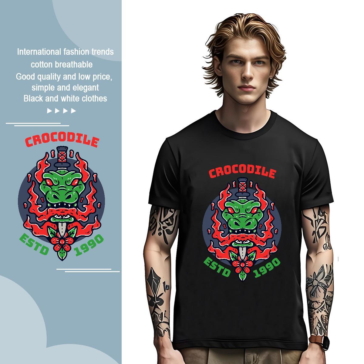 T shirt 230g Pure Cotton Hip Hop Street Crew Neck Breathable Plus Size Cartoon Tshirts Designer Loose Fit Clothings