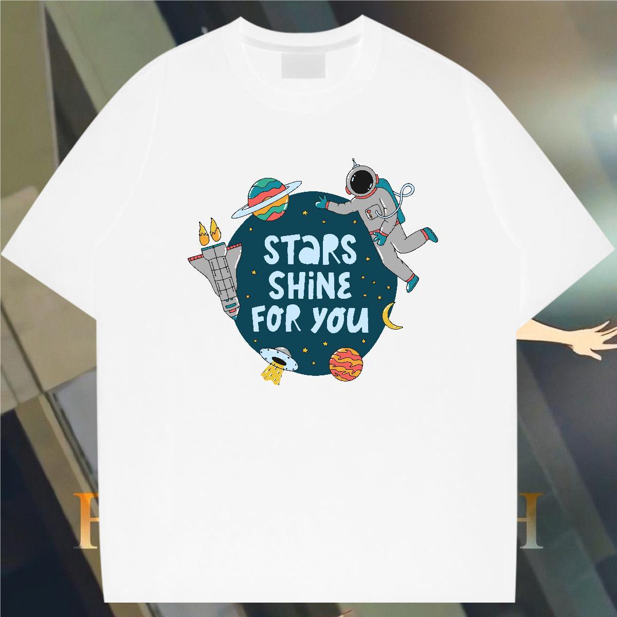 Man T Shirts 230g 100% Cotton cosmonaut High Street Hip Hop O Neck Short Sleeves Custom Big Size Men Tshirts New Designer Comfortable Tee Shirt