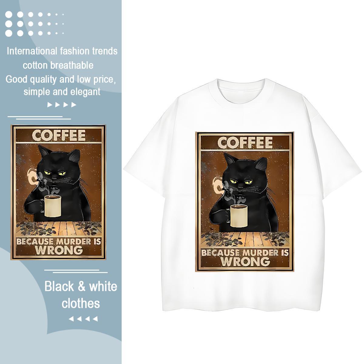 Brand T Shirts Men cat Breathable Spring Summer Custom Anime 100% Cotton 230g Men Tees Fashion Designer Wear