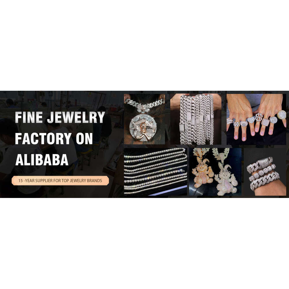 2024 New Hot Selling High Quality Hip Hop Jewelry Heart-Shape VVS Moissanite Cuban Chain Necklace