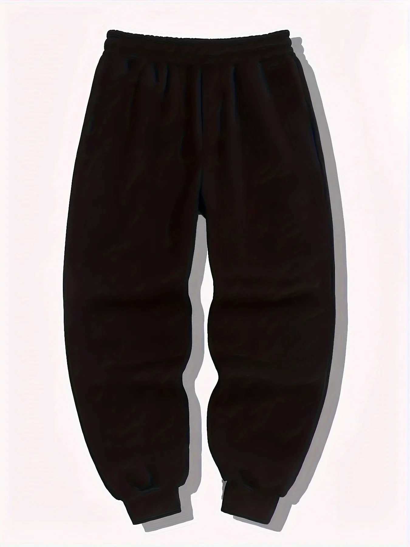 Mens sports pants spring and autumn wool pants sports pants casual drawstring pockets mens oversized sports pantsW240725