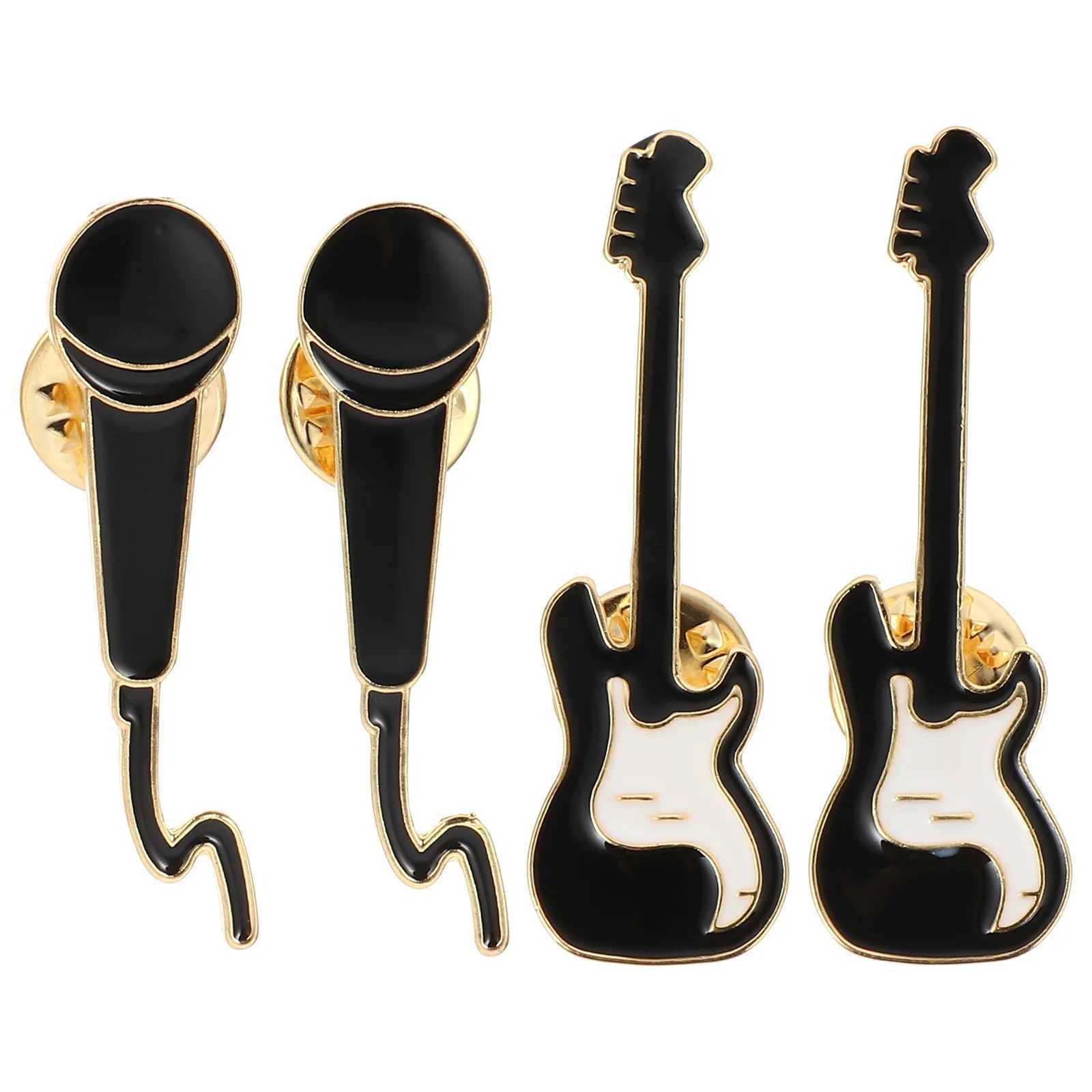 Guitar microphone brooch decorative alloy brooch womens clothing brooch W240815