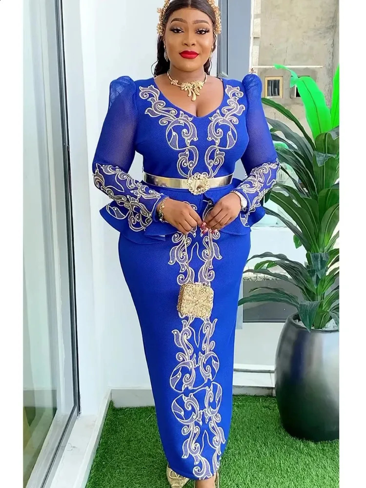 Elegant African Dresses for Women Africa Clothing Plus Size Turkey Wedding Party Long Dress Dashiki Ankara Outfits Robe 240814CJ