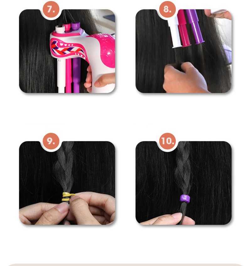 Automatic hair knitting machine electric DIY hair knitting machine twisted knitting roll twisted knitting styling tool girls gift W240814