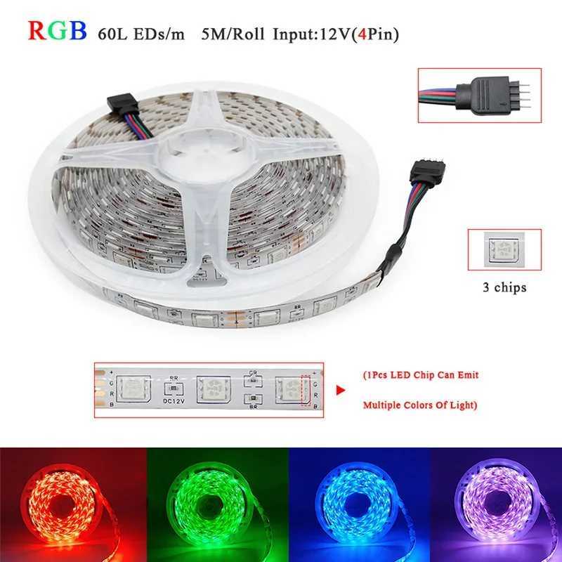 LED Strip Lights RGBW RGB 5050 Led Light 60LEDs/m Wifi Alexa Control Waterproof Flexible Ribbon Tape Luces Led for Room Decor CL240815