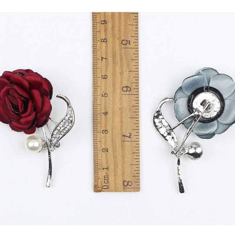 Retro Rose Chest Red Blue Peach Womens Jewelry Pin Groom Wedding Party Brooch Corset Set Accessories Gift W240815