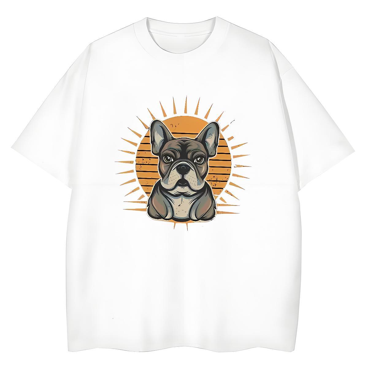 Popular Men T Shirts dog Crew Neck Hip Hop Anime Print 230g Cotton Men Tops Tees Custom Clothings