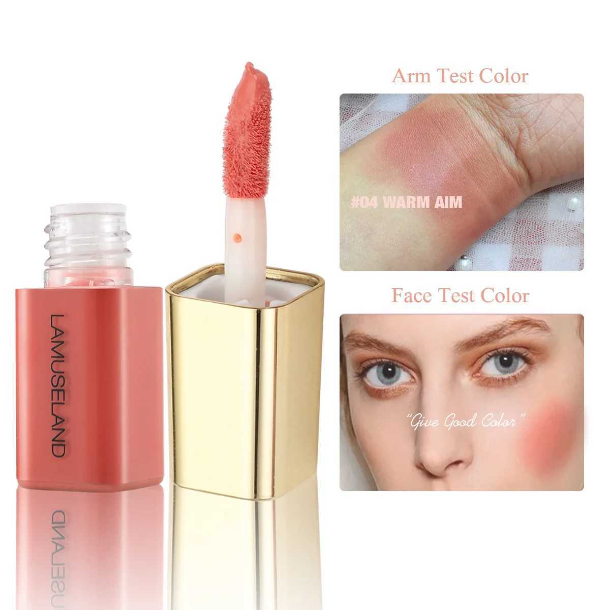 Face Liquid Blush Lip Cheek Dual-use Mini Natural Blusher Cream Cheek Tint Orange Peach Red Blush Long Lasting Makeup Waterproof Y240815