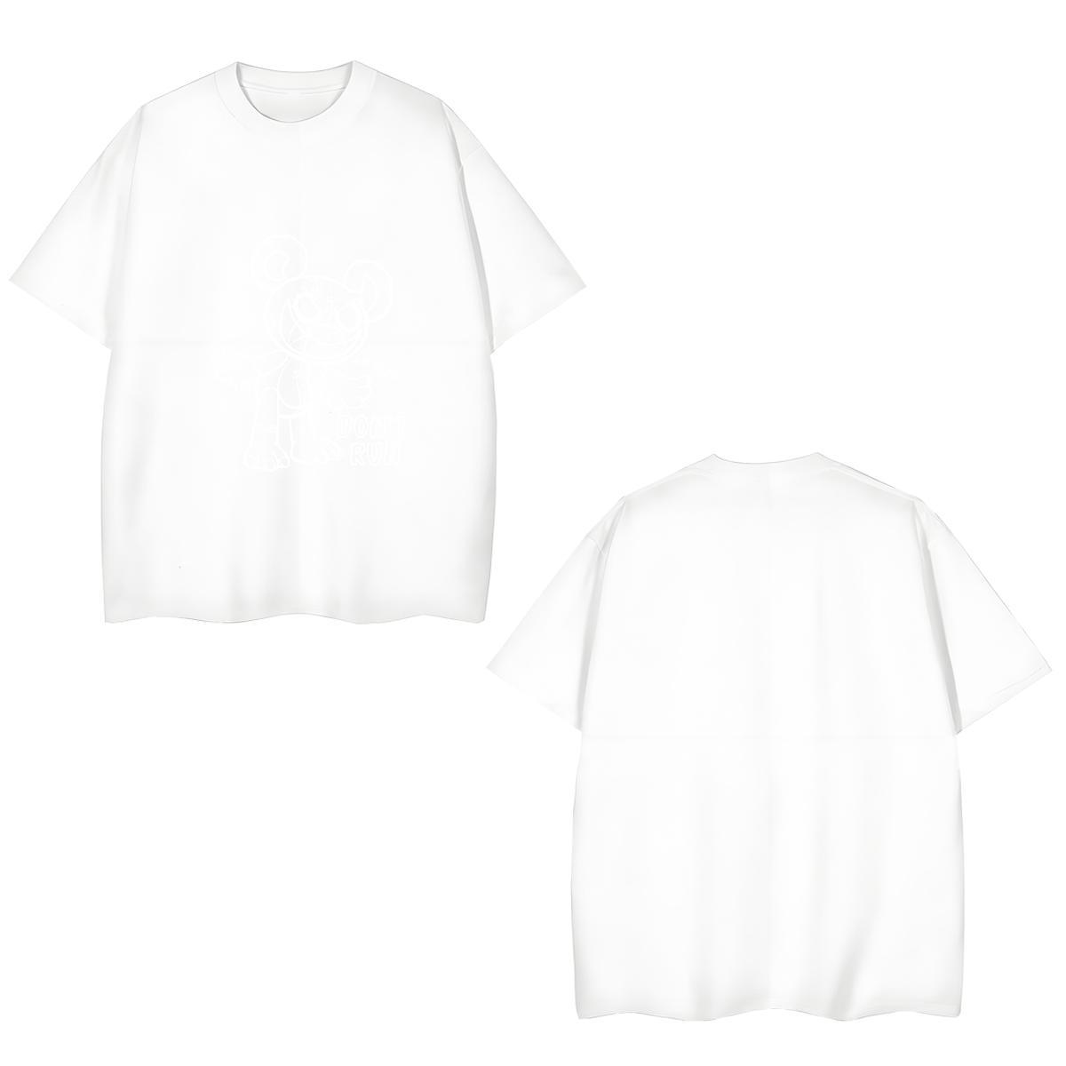 High Quality Men T Shirts bear Breathable Crew Neck Hip Hop Cartoon Printing L-4XL 230g 100% Cotton Men Clothes T-Shirt New Designer Polos