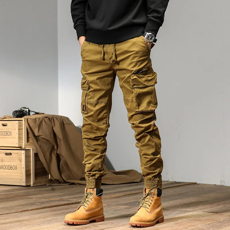 CAAYU Joggers Cargo Pants Men Casual Y2k MultiPocket Male Trousers Sweatpants Streetwear Techwear Tactical Track Black Pants Men 240816