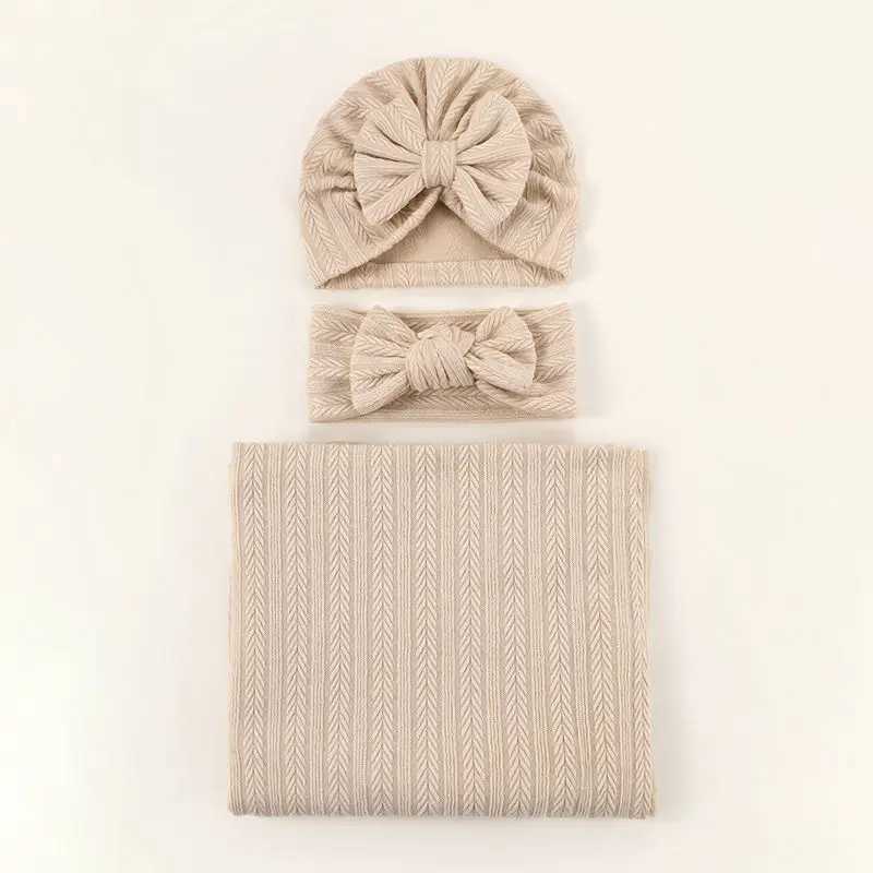 Baby blanket and hat headband set Y240815
