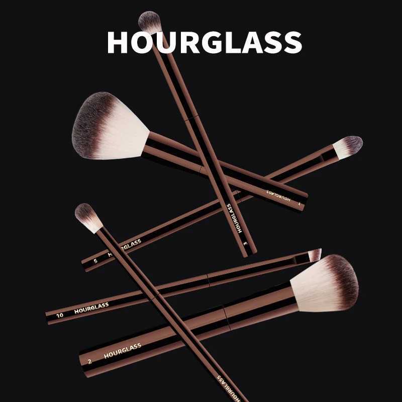 Hourglass Makeup Brush - No.18 Veil Powder Brush Soft Fiber Hair Double Headed Powder Fashion Design Single Face Brush W240814