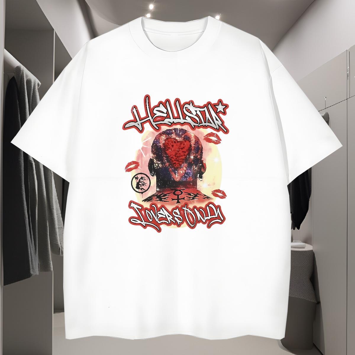 T-Shirts 230g Pure Cotton painting Hip Hop Round Neck Short Sleeve Graphic Mens Tshirts Brand Free Shipping Wear