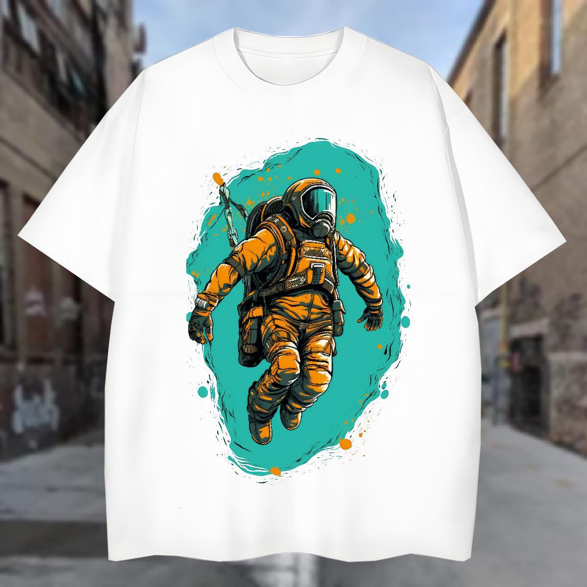 T Shirt For Man 230g Cotton universe Spring Summer Breathable Crew Neck Graphic Tshirts Fashion Popular Tops
