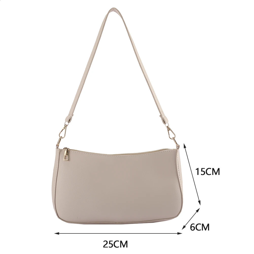 Cute Solid Color Small PU Leather Shoulder Bags For Women Summer Simple Underarm And Purses Female Travel 240814