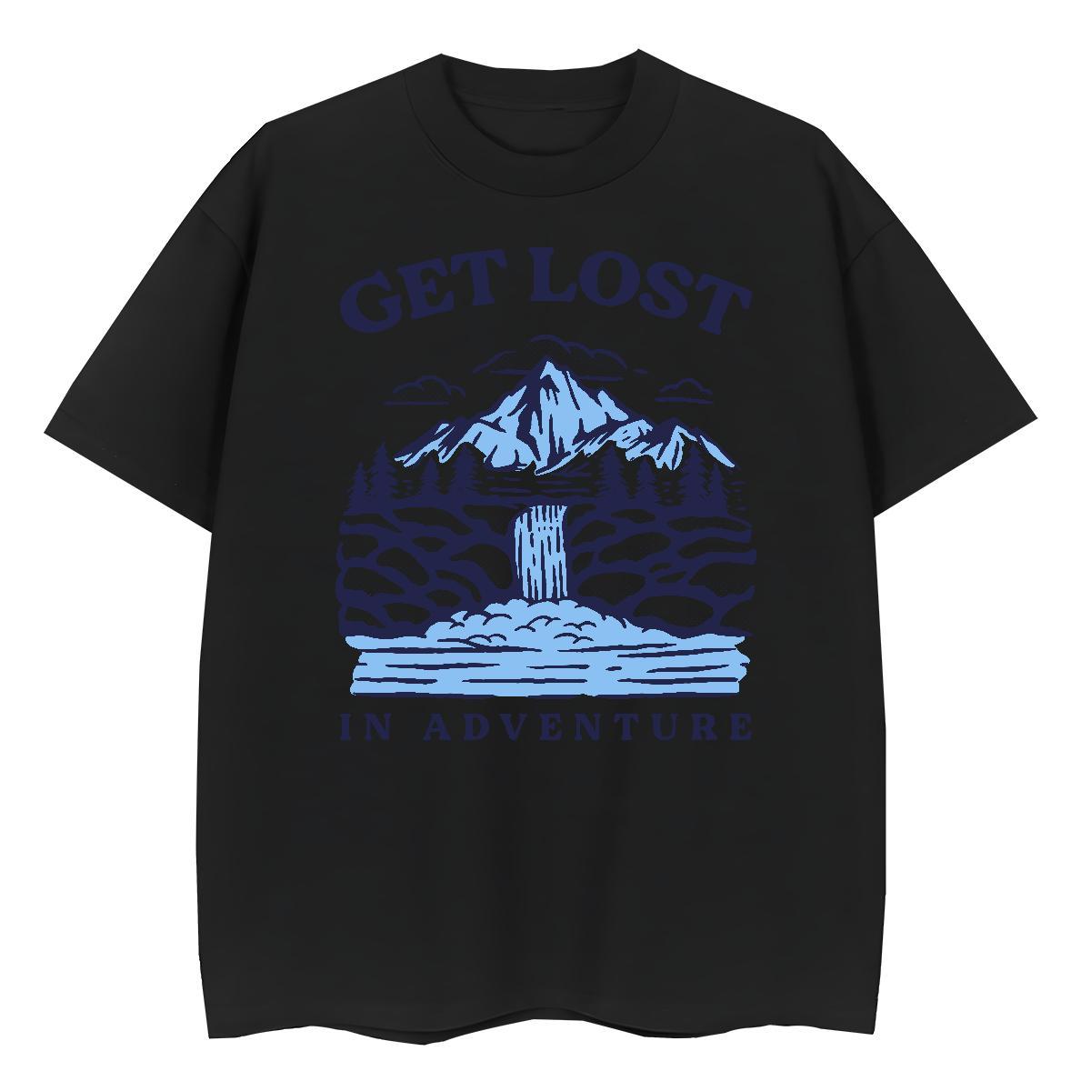 Loose Fit Men Tshirts Daily Wear 100% Cotton 230g Oversized Short Sleeve Soft mountains Men T Shirts New Clothes
