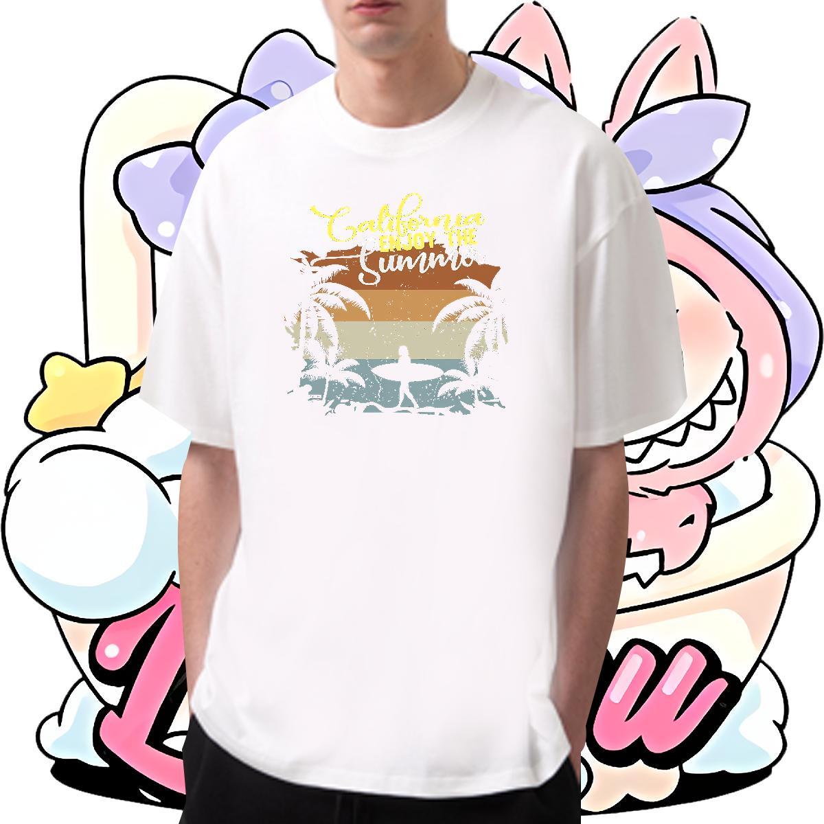 TOP Quality Couples T Shirts Street wear Hip Hop 100% Cotton 230g DIY Printed O Neck Short Sleeves T-Shirts 2024 Designer Tees Shirts