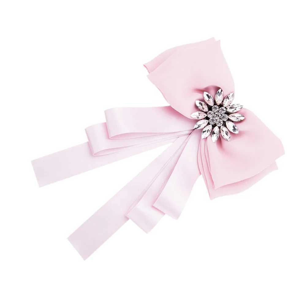 Girls Ribbon T-shirt Tie 223 * 15CM Brooch Bow Bloch White Creative Female Miss W240815