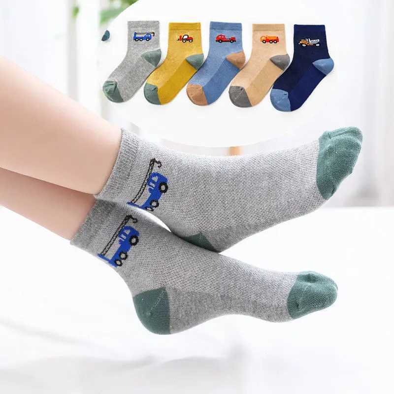 5 pairs of childrens socks cute cartoon bear boys and girls winter socks spring summer soft cotton breathable sports childrens socks W240814