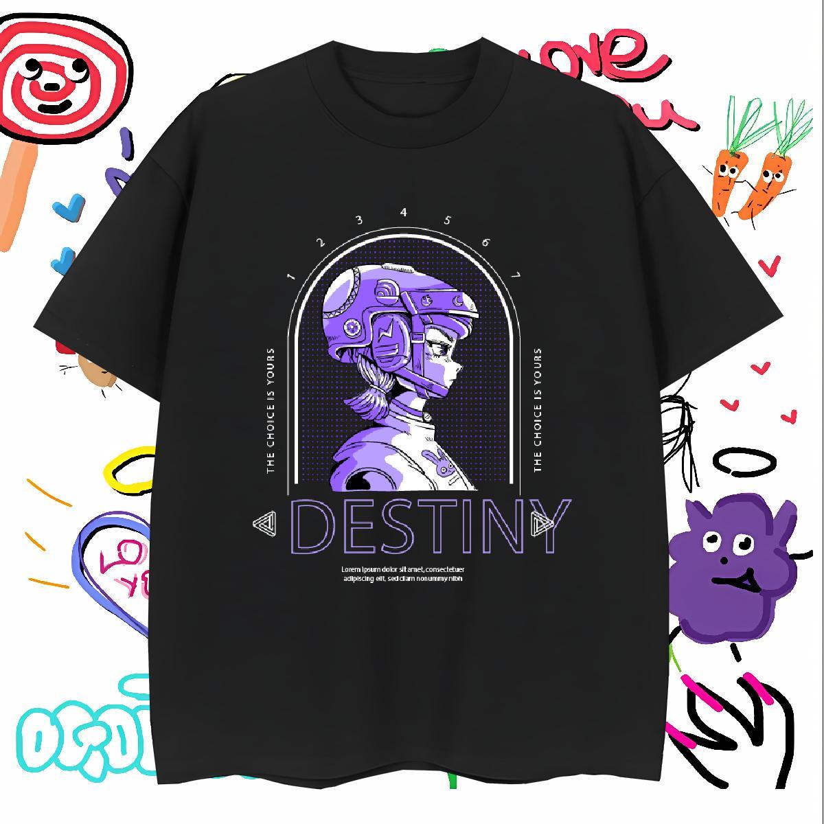 T Shirt For Man 100% Cotton 230g portrait Daily Wear Short Sleeve O-Neck Plus Size Cartoon Men Clothes T-Shirt Classic TOP Quality Top Tees