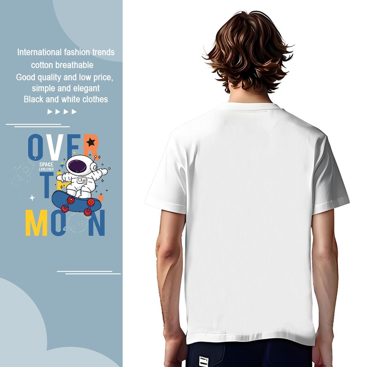 T shirt 230g Cotton universe Street wear Hip Hop Breathable Short Sleeve Cartoon Print Couples T Shirts Fashion Design Wholesale Tee Shirt