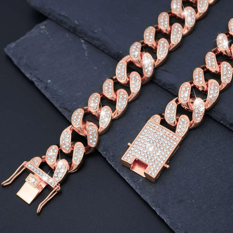 Gold Dog Chain Jewelry Cuban Collar With Secure Buckle For Small Medium Dogs Cats 20Mm Pets Collars Necklace With Diamo Zozostore