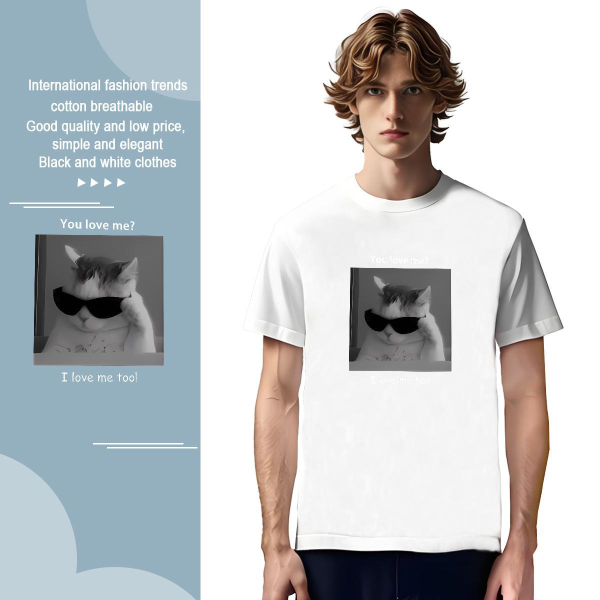 Man T Shirts 230g 100% Cotton character Street Casual Breathable Short Sleeve Custom Printing Tshirt for Man Woman Stylist Brand Tops