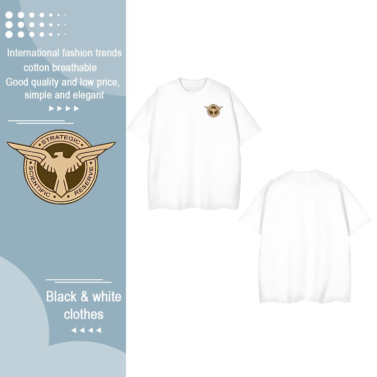 Unisex Mens Tshirts Street wear Hip Hop 230g Cotton Oversized Short Sleeve O-Neck eagle Man T Shirts DIY Customized Wear
