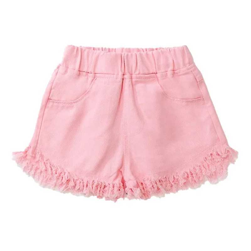 Summer fashion colorful summer trend pants suitable for small fashionistas denim shorts suitable for girls 3-12 W240813