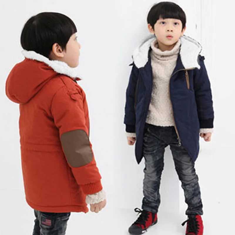 Winter new diagonal zipper childrens cotton jacket warm boys and girls cotton jacket W240814