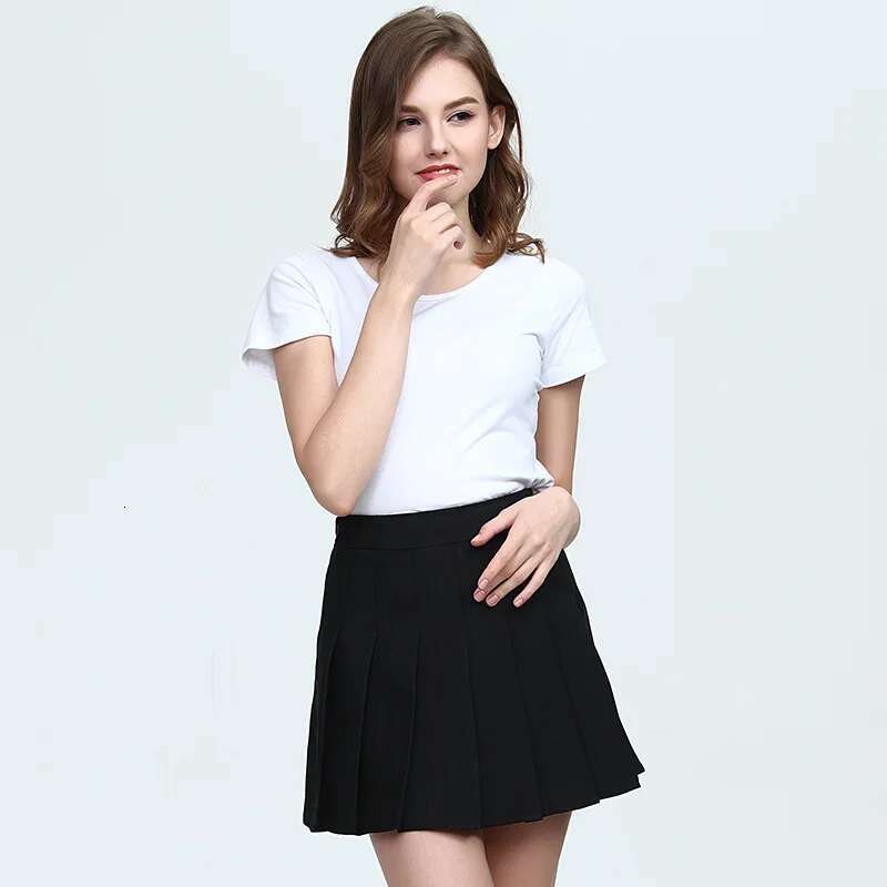 A Girls Lattice Short Dress High Waist Pleated Tennis Skirt Uniform with Inner Shorts Underpants for Badminton Cheerleader s