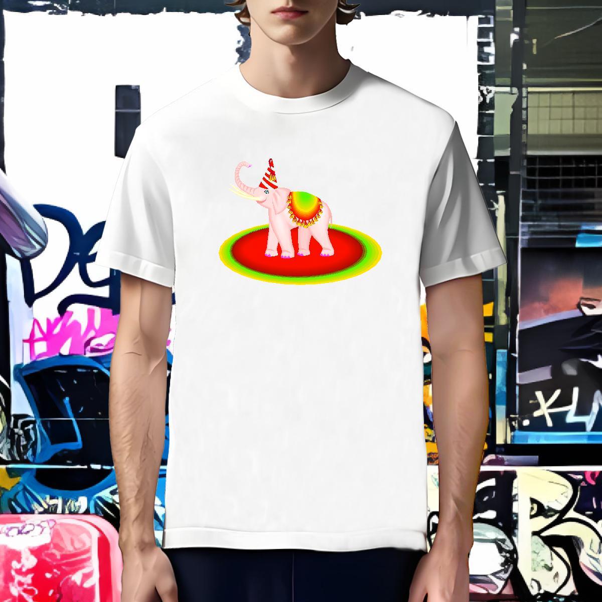 Cool Design T Shirts Men elephant Short Sleeve Soft Daily Outfit Cartoon Print 230g Pure Cotton Men Tees Fashion Tops