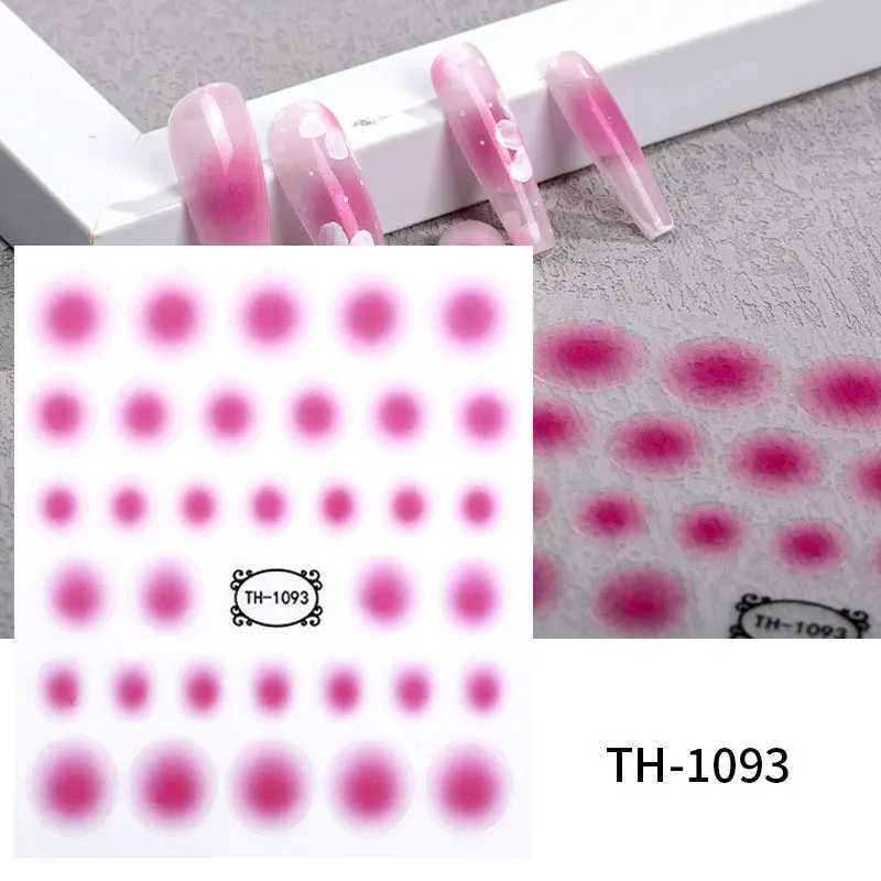 3D Jelly Red Pink Gradient Nail Sticker Blush Sliders Cute Nail Design Japanese Style Translucent Gel Polish Wraps DecalXJ240814