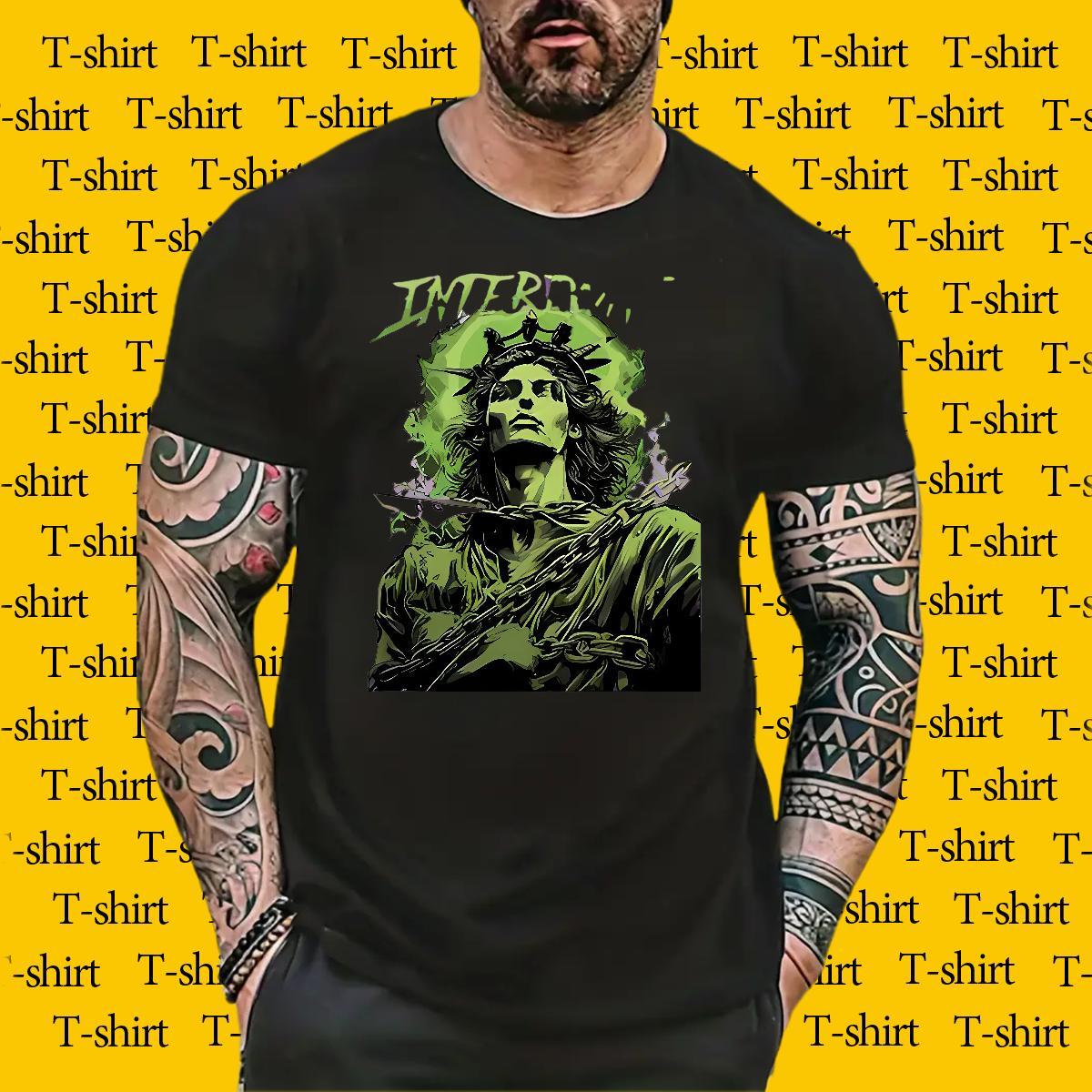 Popular portrait Mens T Shirts Hip Hop Men Clothes T-Shirt 100% Cotton 230g Stylist Breathable Oversized 3XL 4XL Polos