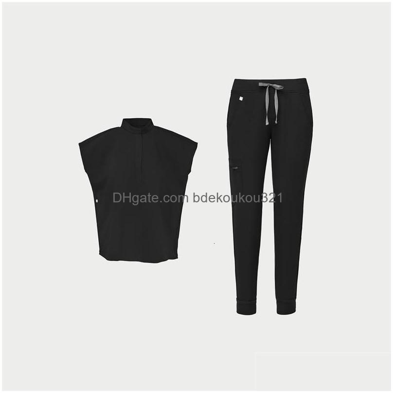 Pants Figs Scrubs Set Zip Up Undefined New Arrival Product High Elasticity Long Washable Versatile Solid Ventilation Printing Bifurca Dhkb6