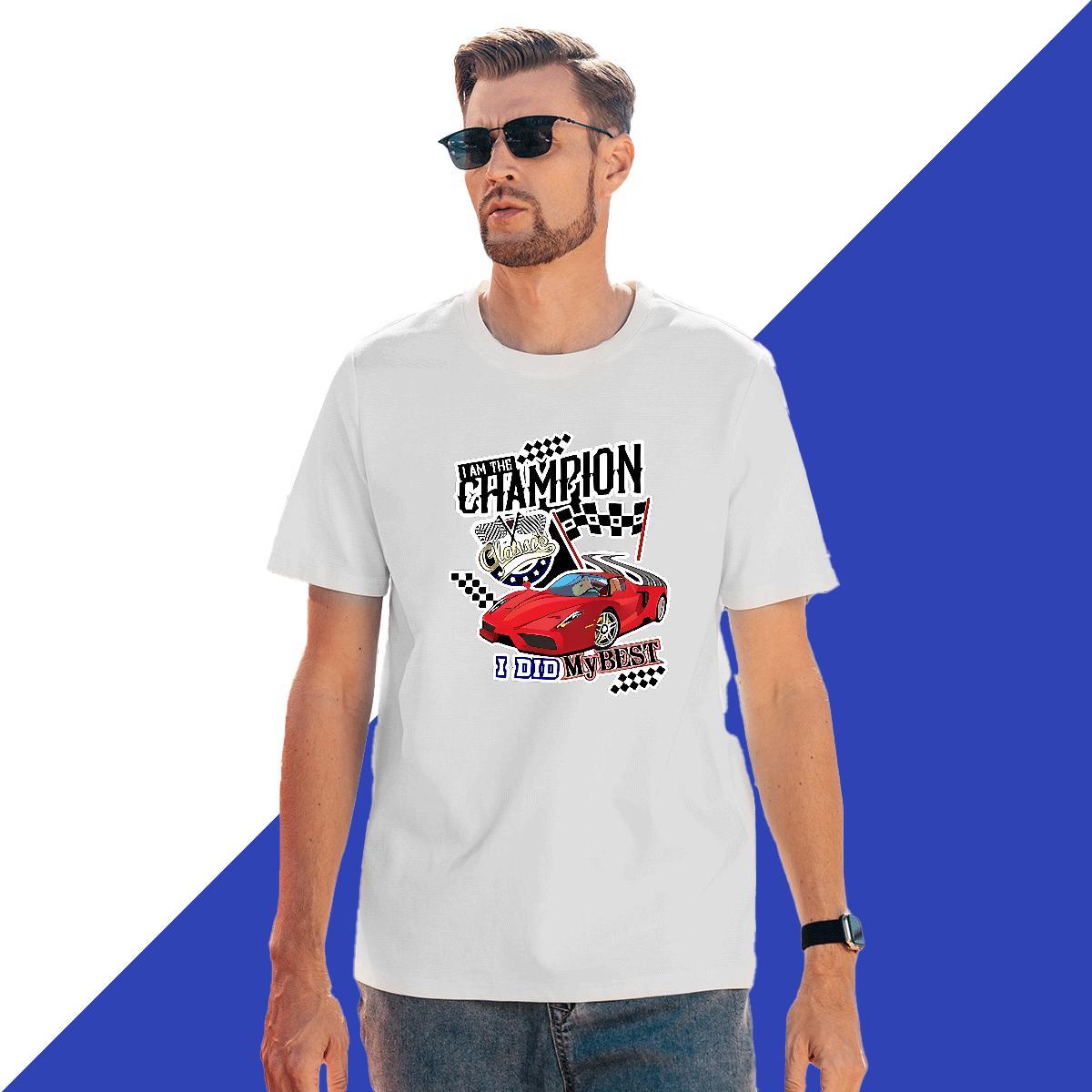 Loose Tshirts Beach 230g Pure Cotton Customized O Neck Short Sleeves car T-Shirts Designer Fashion Tee Shirt