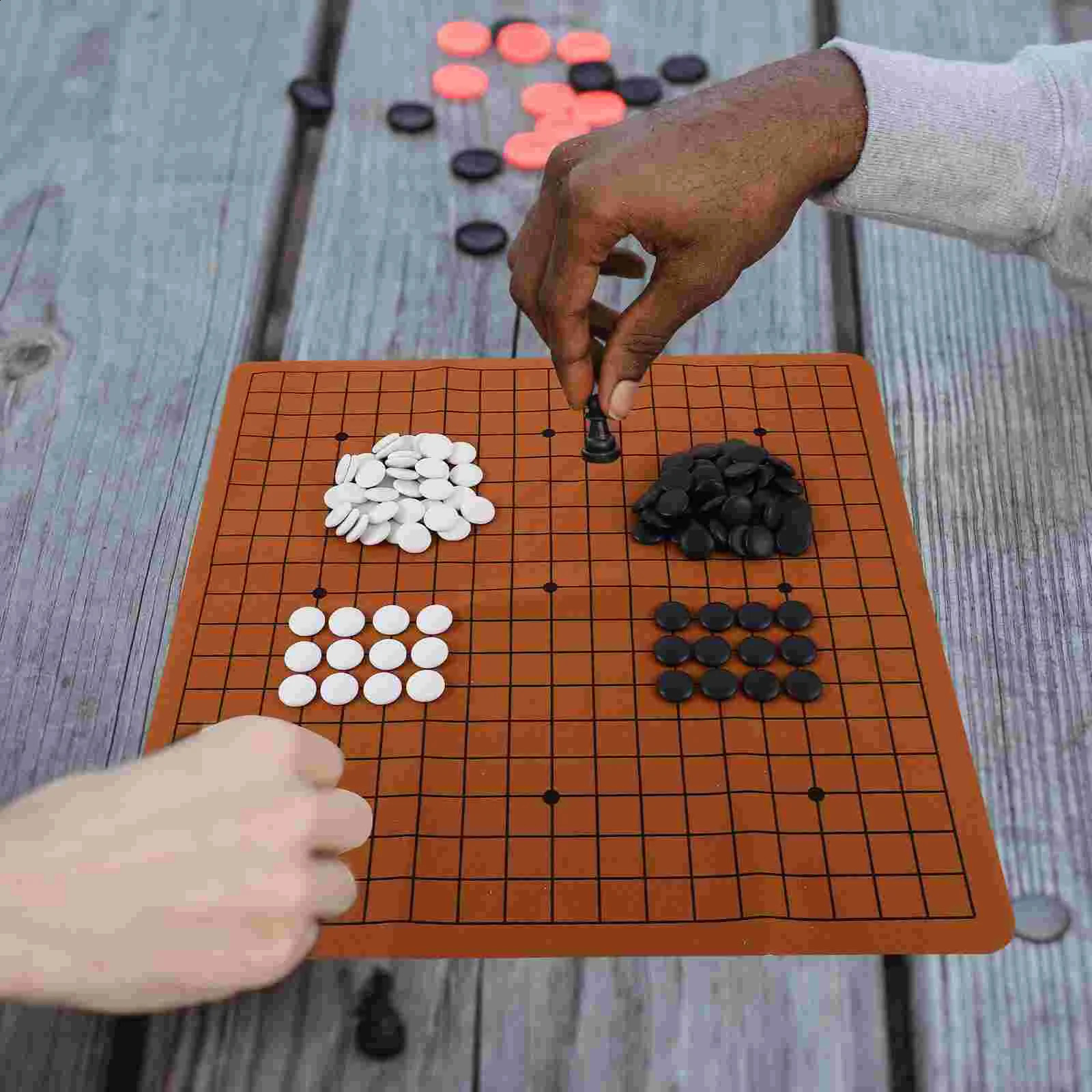 rens Go Backgammon Beginner Chess Set Board Game Plaything Piece Interesting Pvc Small Craft Stones 240813