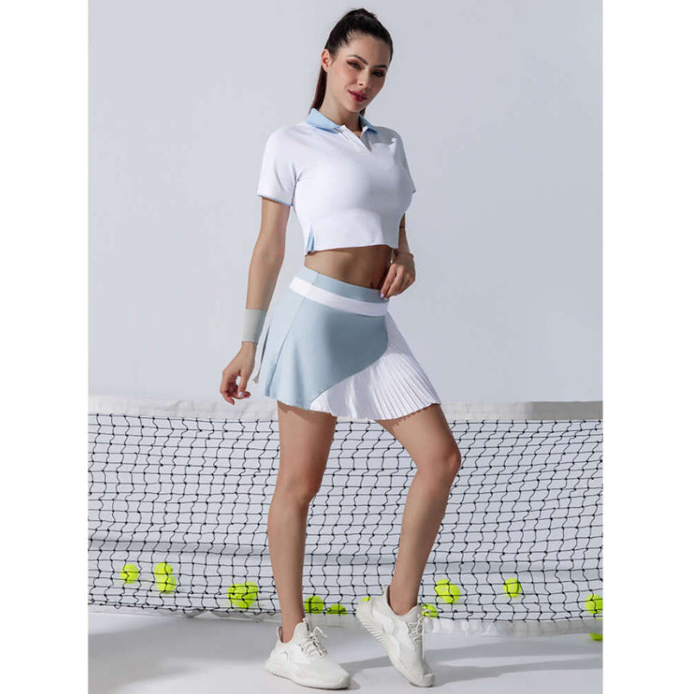 New 2022 Sports Golf Women Elastic Breathable Anti-glare High Waist Tennis Badminton Pleated Skirt