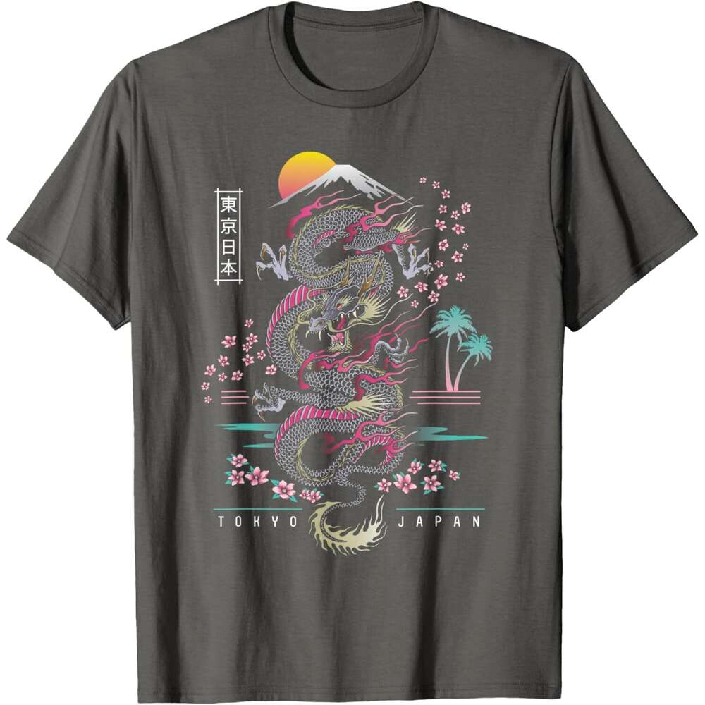 25ss T shirt for Mens Japanese Tokyo Dragon Asian inspired retro 80s style T-Shirt Shirts Tshirt Graphic Tee Casual Tops Short sleeve Free shipping
