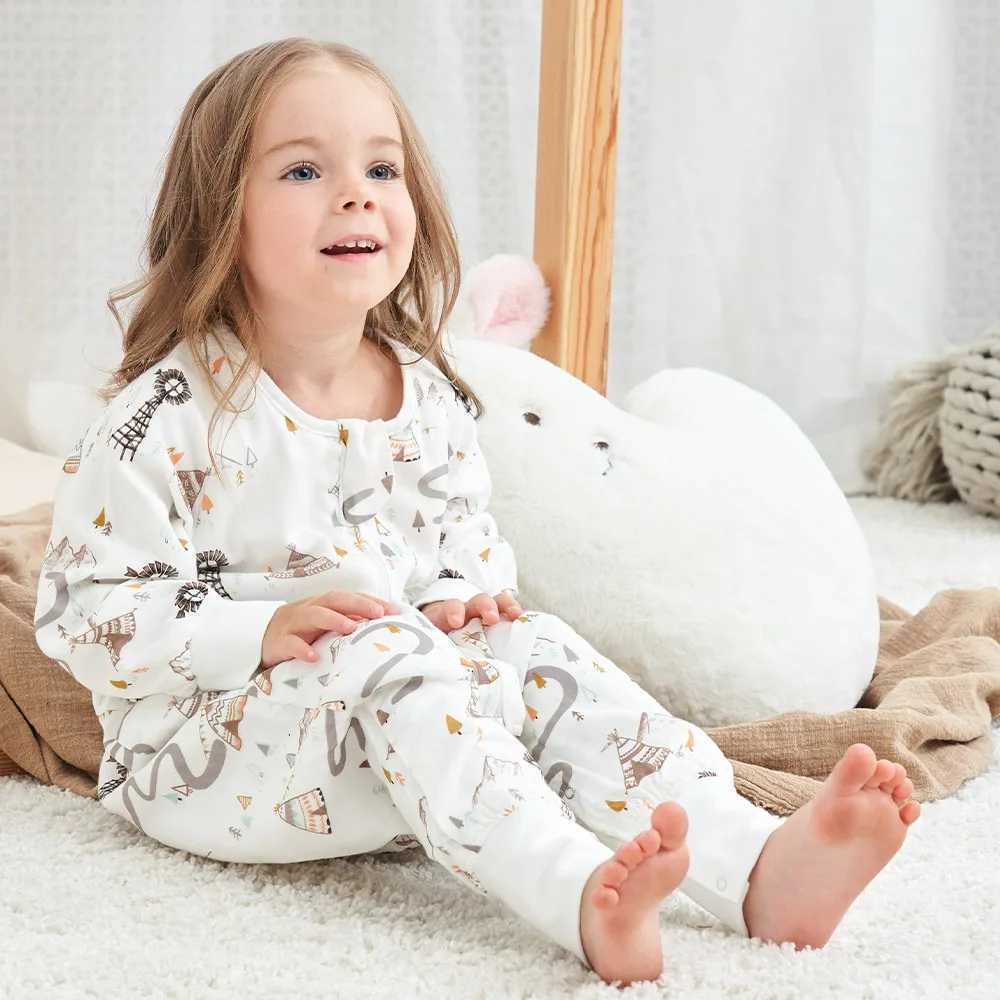 Spring and Autumn Seasons Four layer Bamboo Cotton Gauze Split Leg Childrens Sleeping Bag Infant Kick proof Quilt Long sleeved Y240814