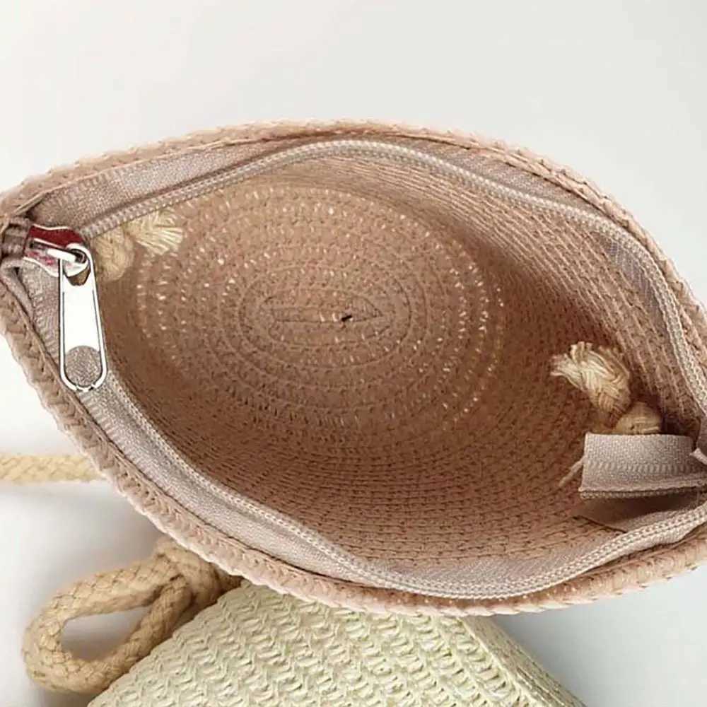 Grass cross bag fashionable soft handle simple grass handbag large capacity childrens beach bag travel W240906