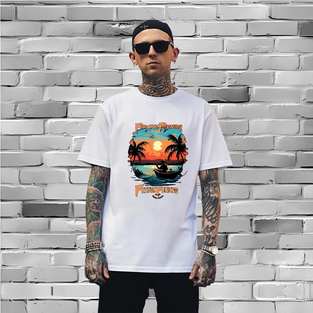 Men T Shirts 100% Cotton 230g tree Casual Beach Crew Neck Black White Tshirt for Man Woman Fashion Casual Wholesale Clothes