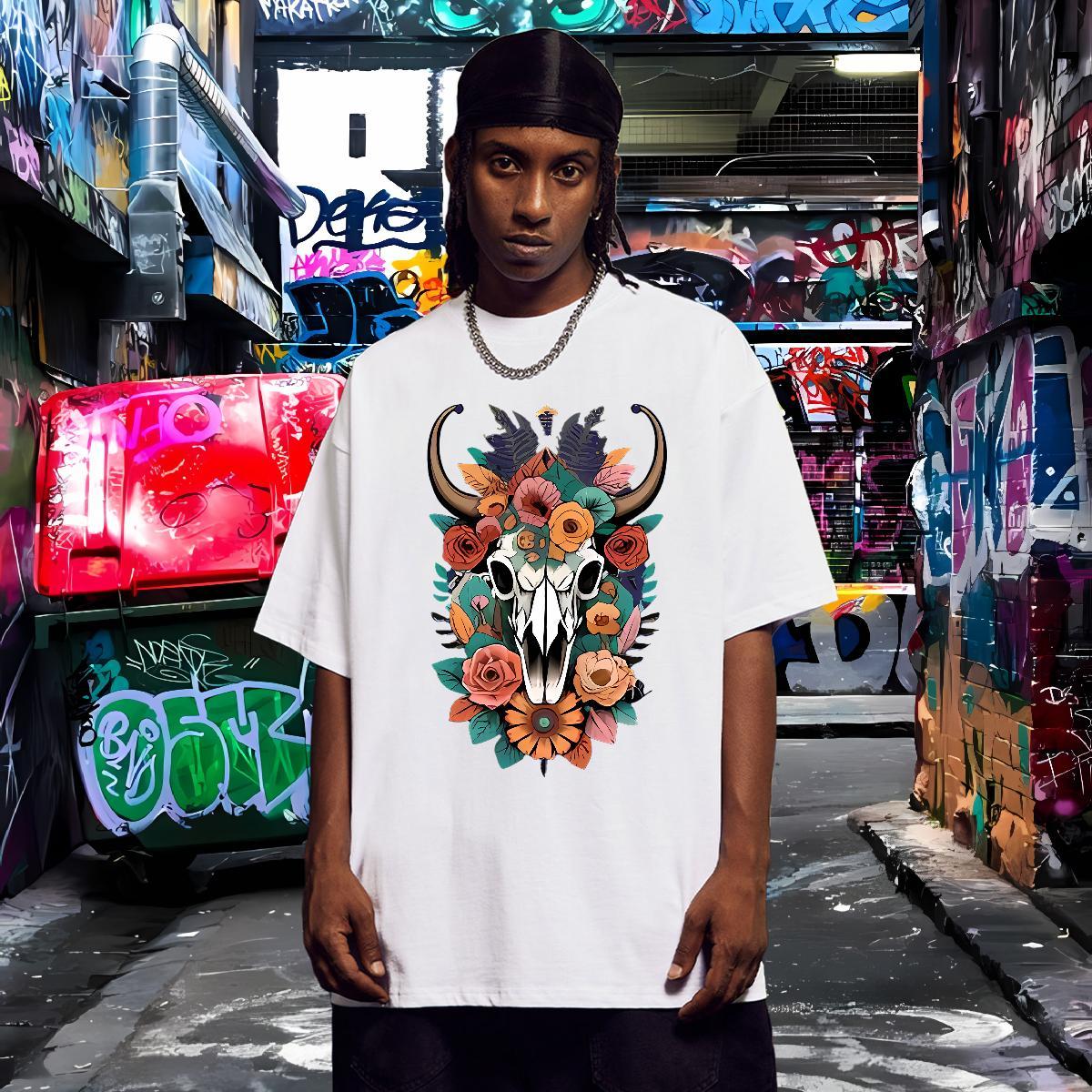 Free Shipping T-Shirts sheep Breathable Crew Neck Daily Outfit Custom Print Oversized 230g Pure Cotton Men Tees Fashion Designer Tops Shirt