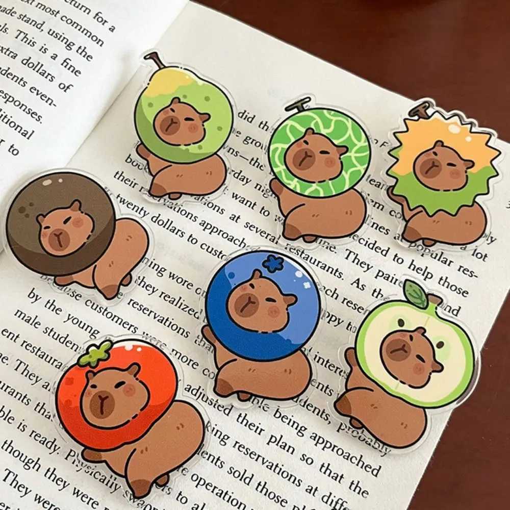 Acrylic Capibara pin creative strawberry tomato brooch cartoon cute animal Capibara badge unisex backpack decoration W240815